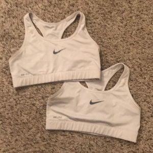 White Nike Dri Fit Sports Bra